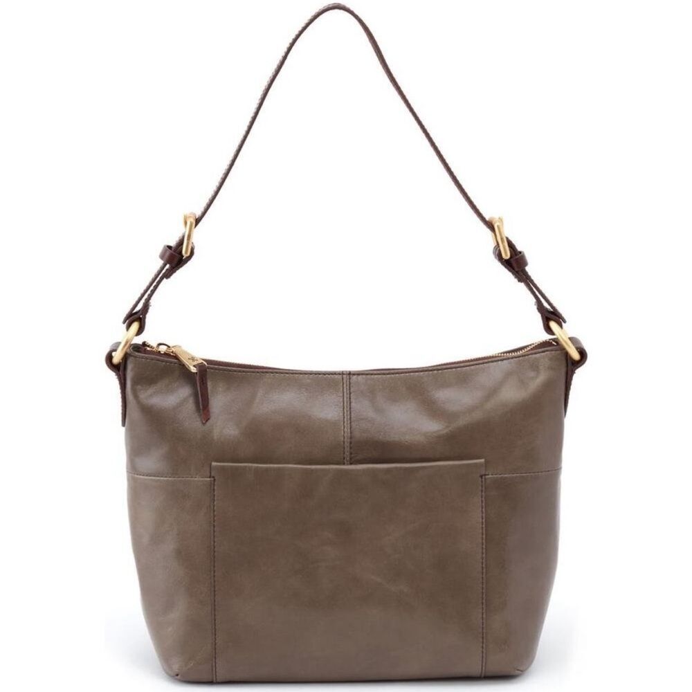 HOBO Charlie Shoulder Bag Brown Taupe Leather Adjustable Purse
